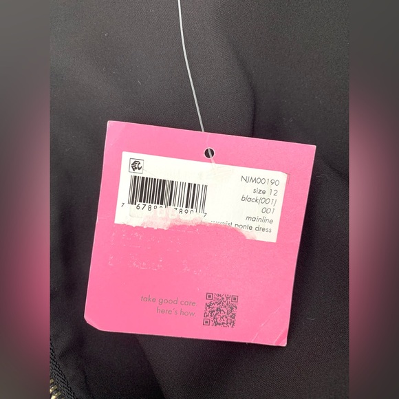 Kate Spade Bow-waist Ponte Mainline Black Dress Size 12 - Picture 9 of 9